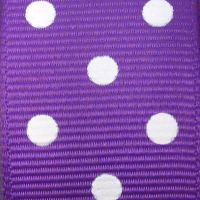 10 Metre Roll Grosgrain Fabric Polka Dot Spot Ribbon 25mm Purple