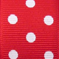 10 Metre Roll Grosgrain Fabric Polka Dot Spot Ribbon 25mm Red