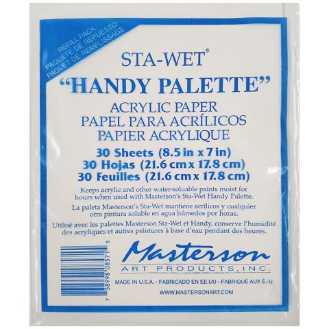 Masterson Painters Handy Stay Wet Palette Refill Pk 30 Sheets