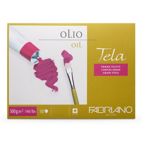 Fabriano Tela Oil Painting Paper Block 14"x19" (36x48cm) 10 Sheets Canvas Texture