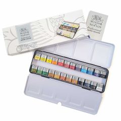 Winsor & Newton Pro Artists Watercolour 24 Half Pan Metal Box Set (0190553)
