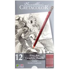 Cretacolor Cleos Fine Art Graphite Pencil Artists Tin Set of 12 Grades 9B to 2H