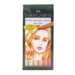 Faber-Castell Pitt Artist Pen Brush Skin Tones (Wallet of 6)