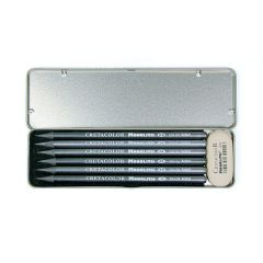 Cretacolor Monolith Pocket Set Tin Box 7, graphite pencil Set in tin with eraser