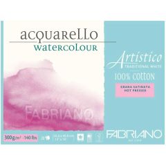 Fabriano Artistico Watercolour Paper Traditional White Block 12"x18" HP Smooth Surface