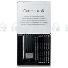 Cretacolor Artists Pencils Black Selection Tin Set