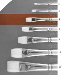 Pro Arte Sterling Acrylix Series 201 Artist Brush Short Flat Size 4