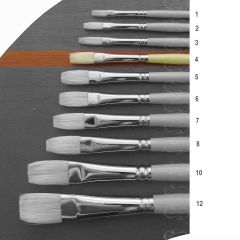 Pro Arte Fine Quality Hog Brush (Series B) Long Flat Brush Size 4