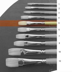 Pro Arte Fine Quality Hog Brush (Series B) Long Flat Brush Size 5