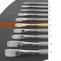 Pro Arte Fine Quality Hog Brush (Series B) Long Flat Brush Size 6