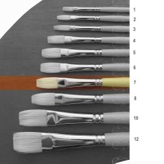 Pro Arte Fine Quality Hog Brush (Series B) Long Flat Brush Size 7