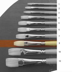Pro Arte Fine Quality Hog Brush (Series B) Long Flat Brush Size 8