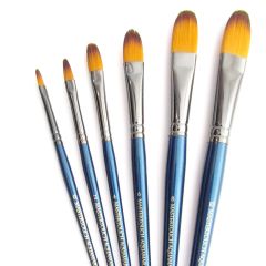 Curtisward Mastertouch Aquamarine Filberts Artists Watercolour 6 Brush Set