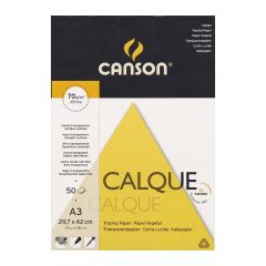 Canson Calque A3 Artists Tracing Paper Pad. 50 Sheets 90gsm