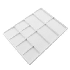 Artists Flat Rectangular Plastic Mixing Palette with 11 Wells
