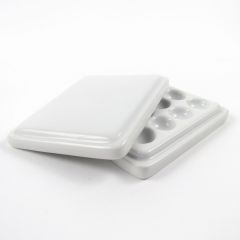 Porcelain Palette Small Rectangular Lidded with 12 Wells