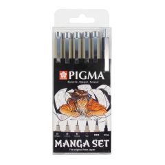 Sakura Pigma Micron Manga Pen Set of 6 (5 Pens Plus Mechanical Pencil)