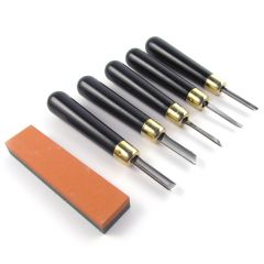 RGM Lino Cutter Set of 5 Tools & Sharpening Stone