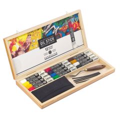 Sennelier Artists Oil Stick Wooden Box Set 12 x 38ml