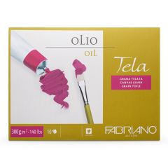 Fabriano Tela Oil Painting Paper Block 12"x9" (24x32cm) 10 Sheets Canvas Texture