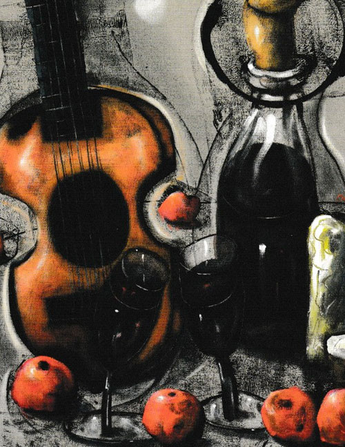 Section from 'Still Life with Guitar & Wine' by Chris Gollon