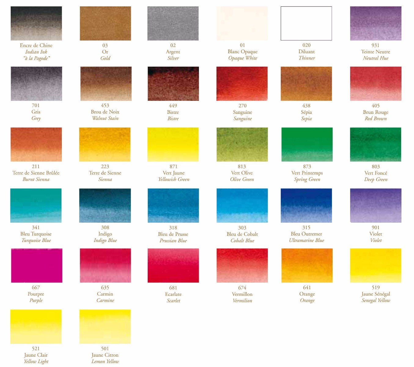 Ink Color Charts