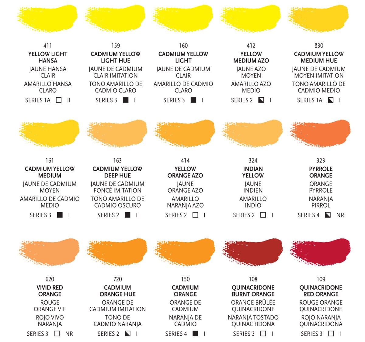 Liquitex Heavy Body Acrylic Paint Colour Chart