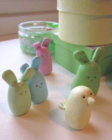 Little Easter characters made from Sculpey Ultra Light 