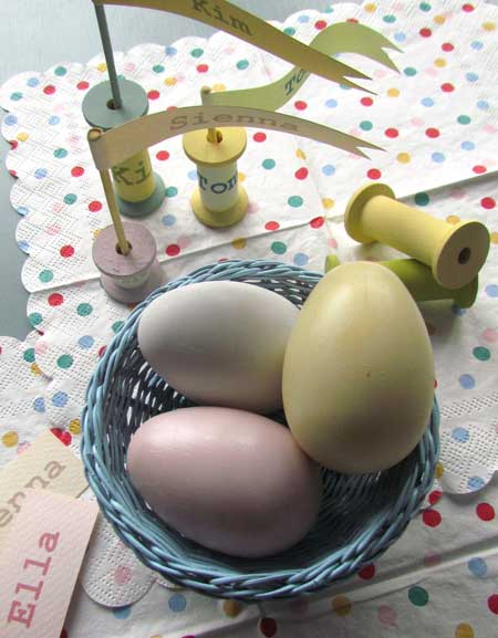 Set the table with co-ordinated style Painted Pastel Eggs  