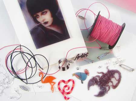 Jewellery and cards made from Grafix Shrink Film