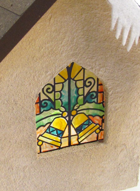 Church Window with acetate and glass paint 