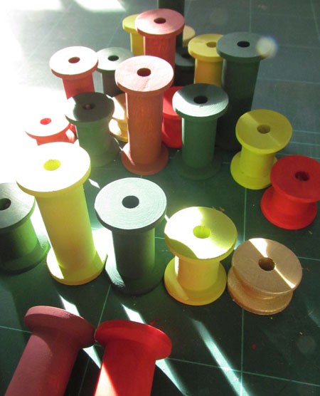 Arranging your painted Cotton Reels