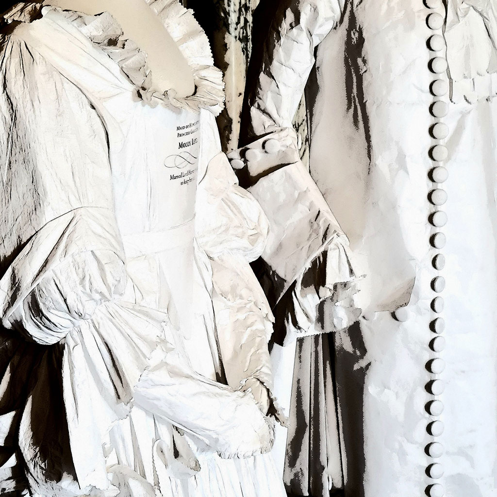 Hampton Court Palace Paper Costume display