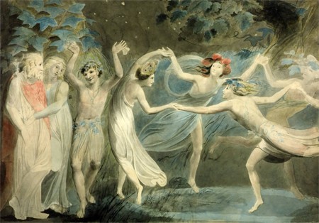 Oberon, Titania and Puck with Fairies Dancing by William Blake