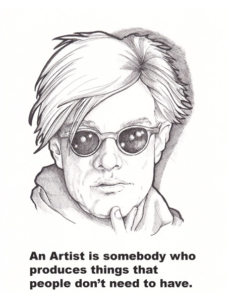 Andy Warhol - Pen and Ink Drwaing by Kim Curtis